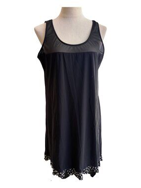 Profile Black Mesh Tank Dress Daisy Ruffle Hem (2735-1)